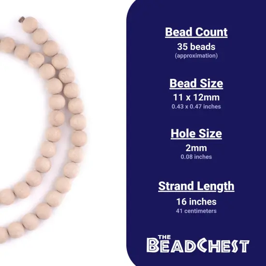 The Bead Chest Unwaxed Round Rosewood Beads (12mm) {4}