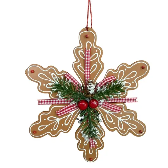 8" Gingerbread Snowflake Ornament {1}