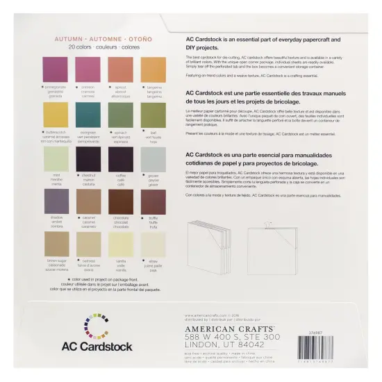 American Crafts Variety Cardstock Pack 12"X12" 60/Pkg-Autumn {4}