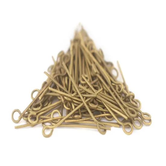 The Bead Chest Brass 21 Gauge 1 Inch Eye Pins (Approx 100 pieces) {3}