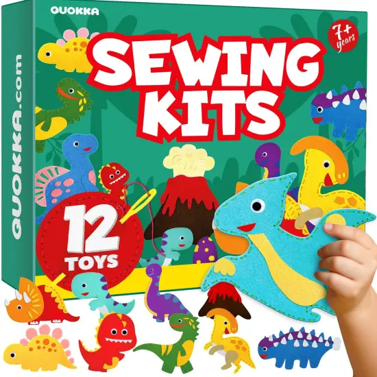 Craft Kits for Kids - 12 Wild Dino Sewing Kit Basic {1}