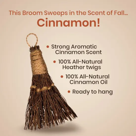 Cinnamon Broom 6" - Cinnamon Broomstick Scented 1 Pack -Mini Broom - Witches Broom Cinnamon Broomstick Decoration for Halloween {3}