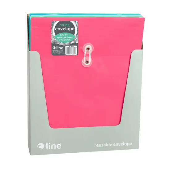 C-Line Reusable Poly Envelope with String Closure, Top Load, Assorted Colors, Pack of 24 {2}