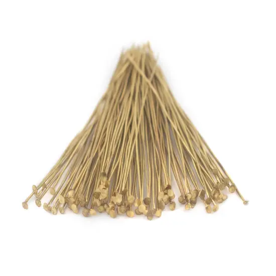 The Bead Chest Brass 21 Gauge 3 Inch Head Pins (Approx 100 pieces) {3}