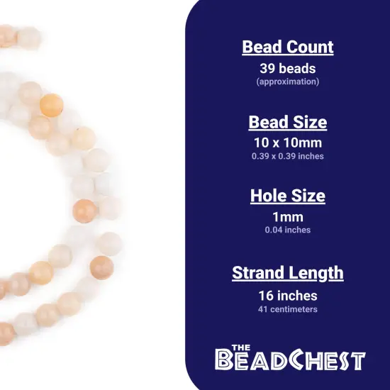 The Bead Chest Round Pink Aventurine Beads (10mm): Organic Gemstone Round Spherical Energy Stone Healing Power Crystal for Jewelry Bracelet Mala Necklace Making {4}
