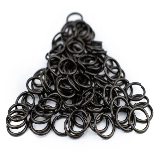 The Bead Chest Black 10mm Round Open Jump Rings, Pack of 100 {4}