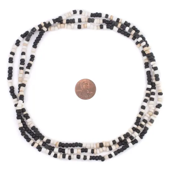 The Bead Chest Black & White Java Glass Seed Beads (4mm, 48" Strand) {2}