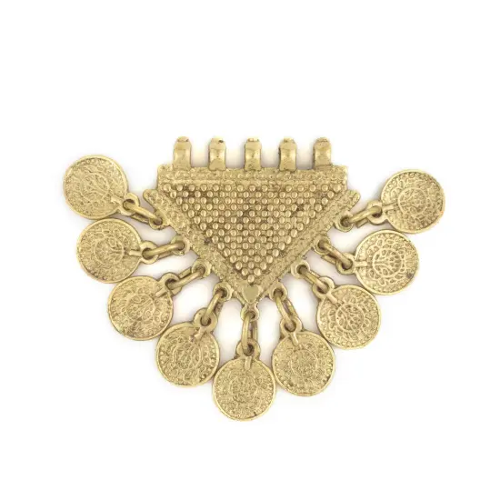 The Bead Chest Brass Tribal Coin Dangle Pendant {1}