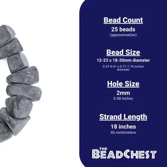 The Bead Chest Moroccan Charcoal Resin Chunk Beads 24mm Morocco African Black Unusual Large Hole 18 Inch Strand Handmade {4}