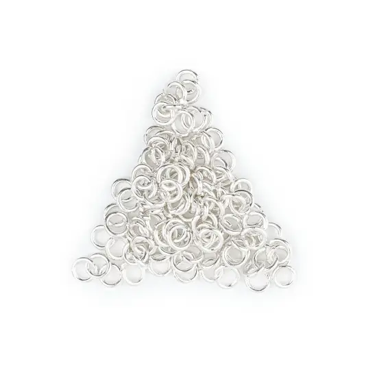 The Bead Chest Silver 4mm Round Open Jump Rings, Pack of 100 {1}