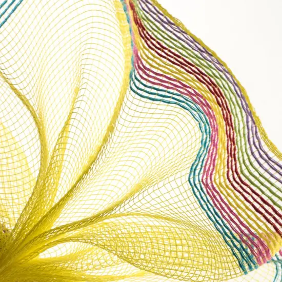 10" Border Stripe Mesh Ribbon: Yellow, Purple, Green, Red, Hot Pink, Turquoise {2}