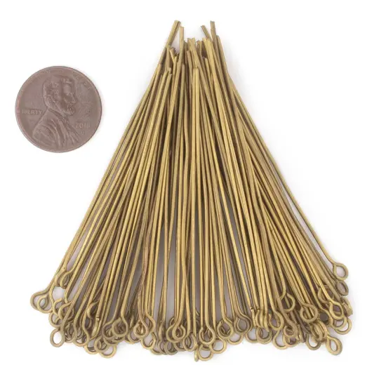 The Bead Chest Brass 21 Gauge 2.5 Inch Eye Pins (Approx 100 pieces) {2}