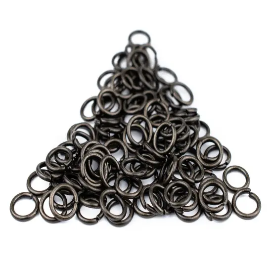 The Bead Chest Black 8mm Round Open Jump Rings, Pack of 100 {4}