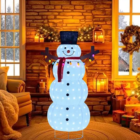 60 Inch Plush Lantern Snowman, Christmas Holiday Decor, Indoor Outdoor Use {2}
