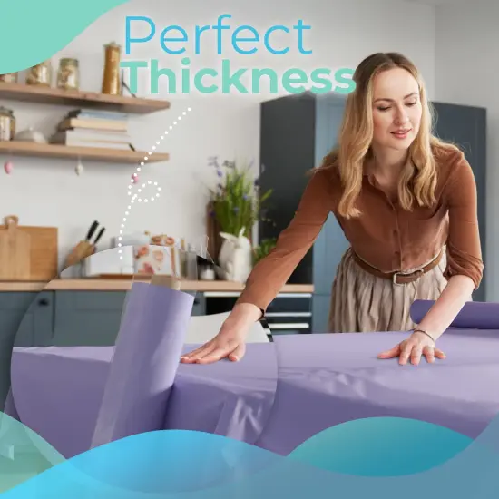 Exquisite Plastic Table Cover Roll &ndash; 40" x 300' Disposable Tablecloth Roll &ndash; Premium Thick 0.5 MIL Plastic Banquet Roll &ndash; Party Table Cover Roll for Events & Catering Lavender {6}