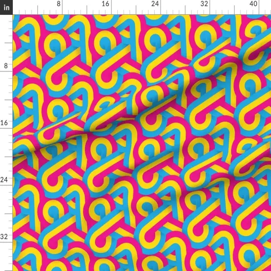 Various Fabrics by the Yard or Fat Quarter Lgbtqia Queer Pan Pride Month Parade Stripe Lgbt Pansexual Pink Yellow Blue Custom Printed Fabric by Spoonflower {1}