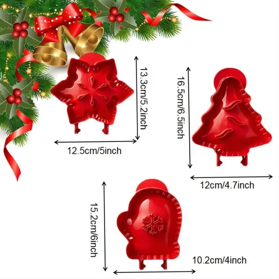 Dough Presser Pocket Pie Molds, Party Potluck Hand Pie Molds, Hand Pie Molds, Apple, Pumpkin And Acorn Shapes 3-Piece (Christmas Mince Pie Mold) {2}