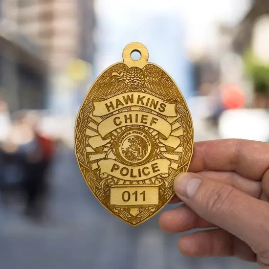 Ornament - Hawkins Chief of Police - Raw Wood 3x4.5in {2}