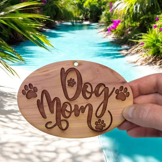 Dog mom - Cedar Ornament {5}