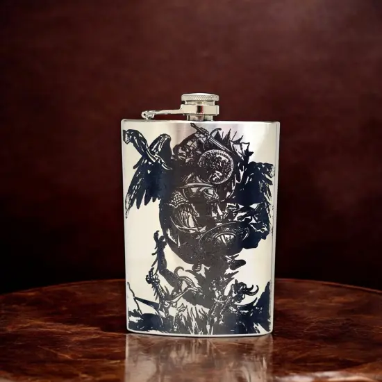 8oz Vintage St. Michael Stainless Steel Flask {2}