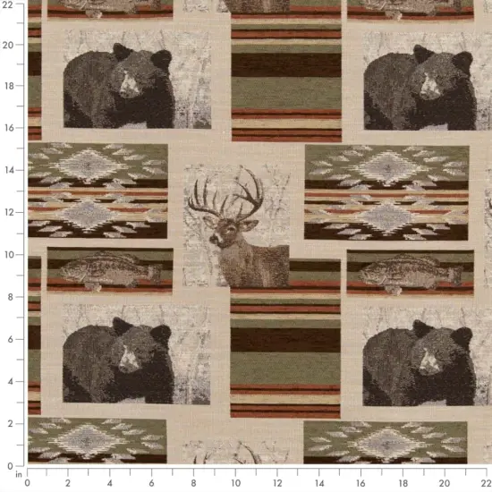 Sedona Sage - Green,Orange & Rust Novelty Upholstery Fabric 54 Inches" {3}