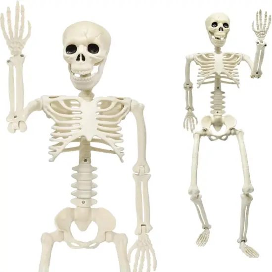 35" Skeleton Decorations, 2.9FT Posable Skeleton Plastic Realistic {4}
