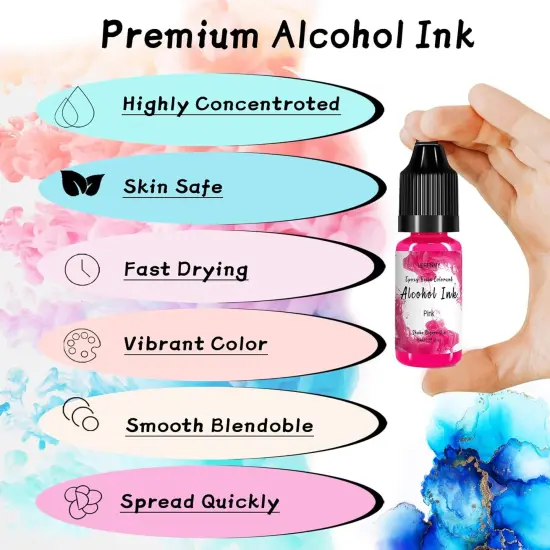 Alcohol Ink Set &ndash; 56 Bottles Vibrant Colors {5}