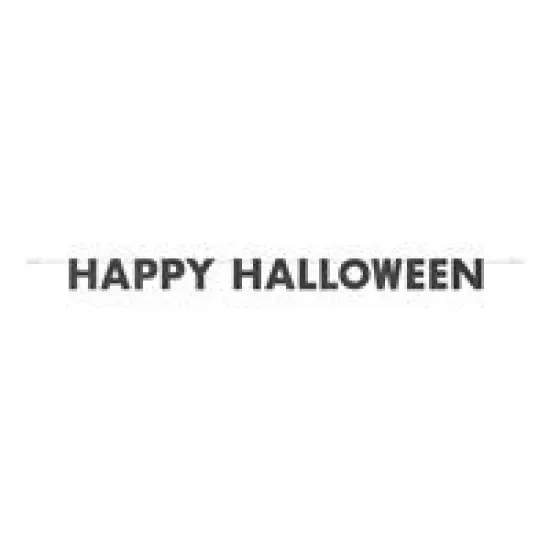 Black Glitter "Happy Halloween" Banner 9 ft {1}