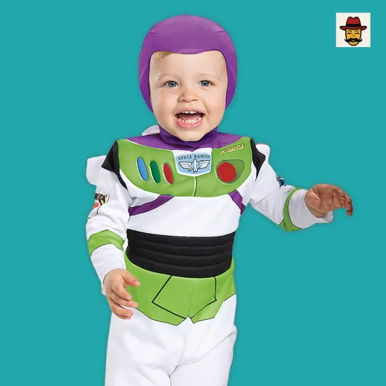 Toy Story Buzz Lightyear Infant Costume Deluxe Jumpsuit Jet Pack {4}
