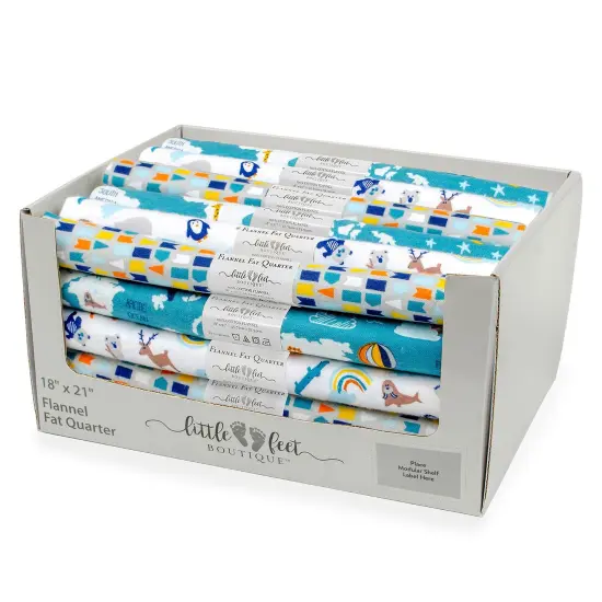 Fabric Editions Little Feet Flannel Assortment 18"X21" PDQ-11 Each Of 3 Designs - Adventure {1}