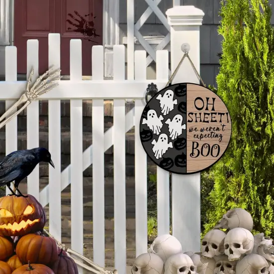 Halloween Spooky Ghost Door Sign {5}