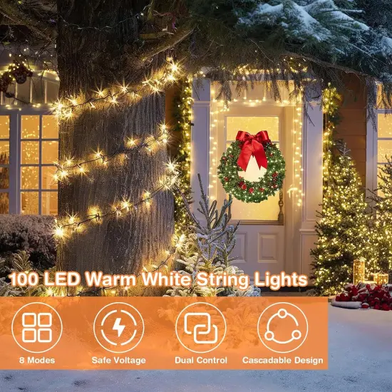 LED String Lights with Remote - 33FT, 100 LED, 8 Modes {4}