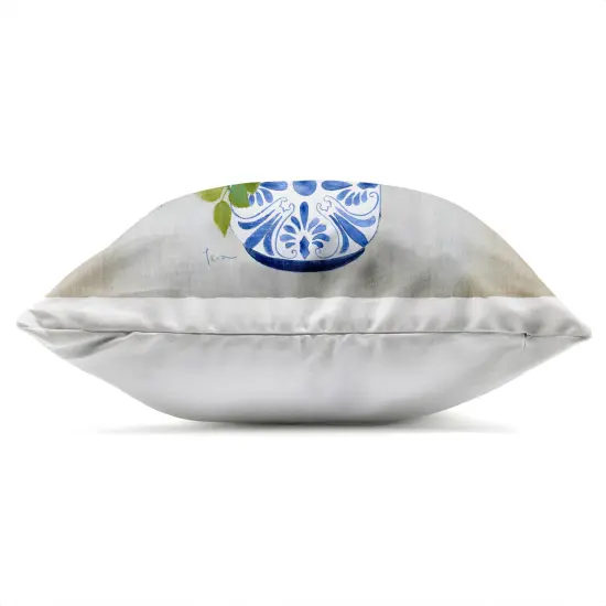 Stupell Industries Pink Flower Chinoiserie Outdoor Pillow, 18 x 7 x 18 {3}