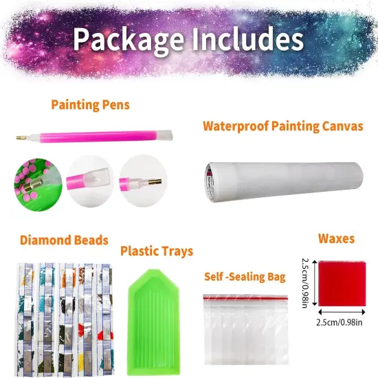 2 Packs Cartoon Diamond Painting Kits for Adults 5D {5}