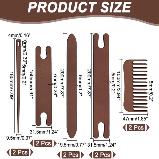 5 Pieces Knitting Weaving Loom Tools Shuttle Weaving Stick for Beginner {3}