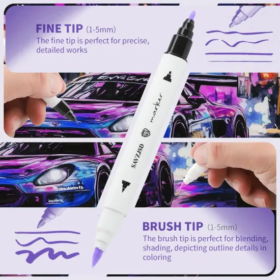 40 Colors Alcohol Markers Set with Metal Box for Kids {3}