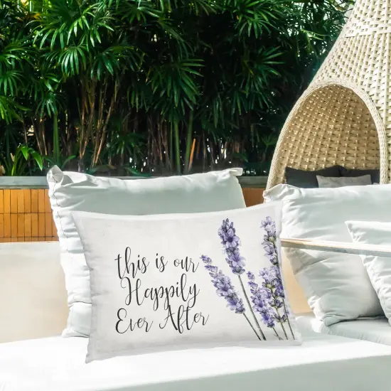 Stupell Industries Happily Ever After Lavender Outdoor Pillow, 14 x 7 x 20 {2}