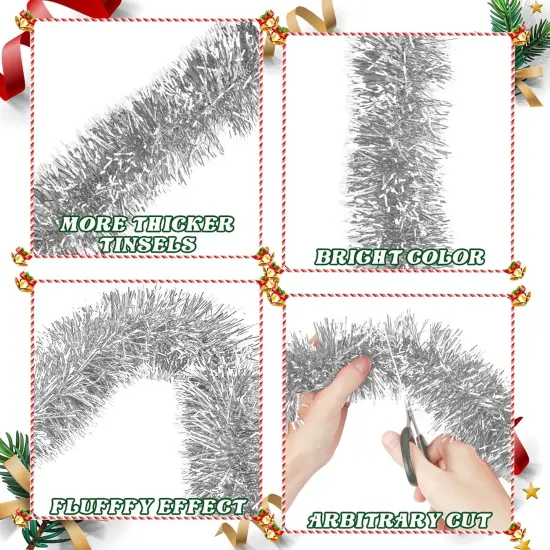 100Ft Christmas Garland - Xmas Tree Decorations, Christmas Tinsel Decorations {4}