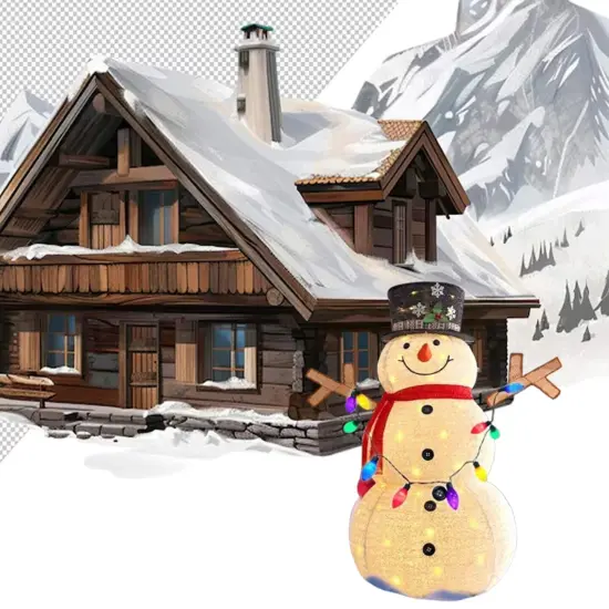 Festive Christmas LED Snowman Outdoor Yard Decoration 200 Lights 45 x 28 x 60 in {3}