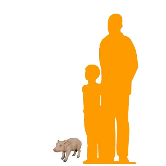 New Born Pig Life Size Statue {2}