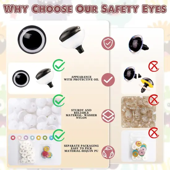 120pcs 20mm 3D Glitter Plastic Safety Eyes for Amigurumi {3}