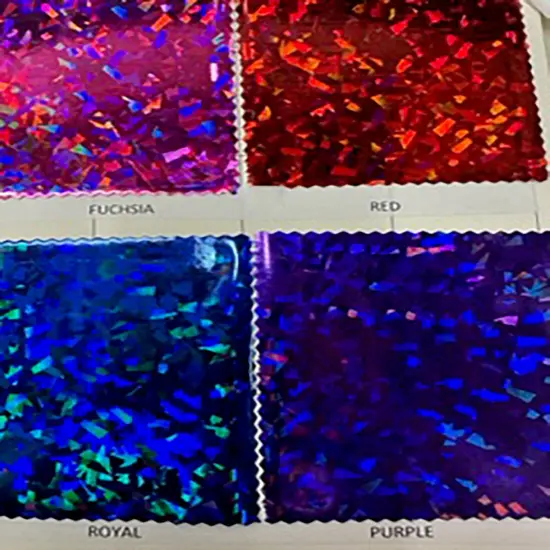 1 Yard Vinyl Broken Glass Hologram Fabric Color Card For Costumes And Dancewear {2}
