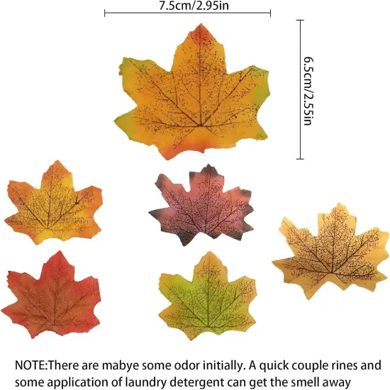 300PCS Artificial Fall Maple Leaves {4}