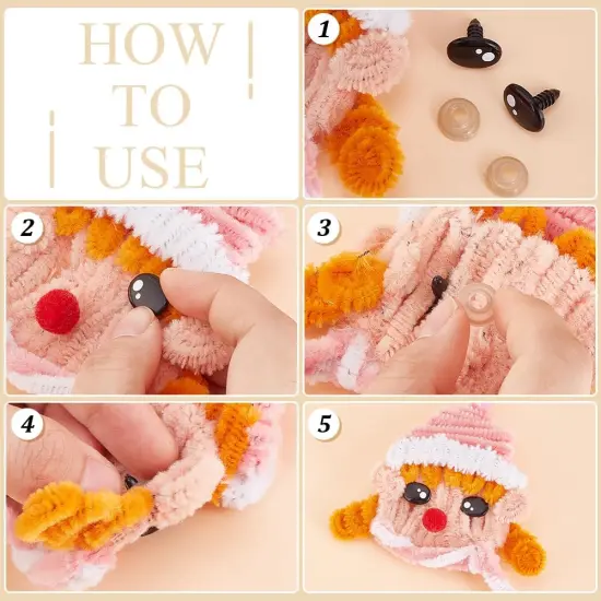 200pcs Kawaii Safety Eyes, 5 Sizes Craft Eyes {4}