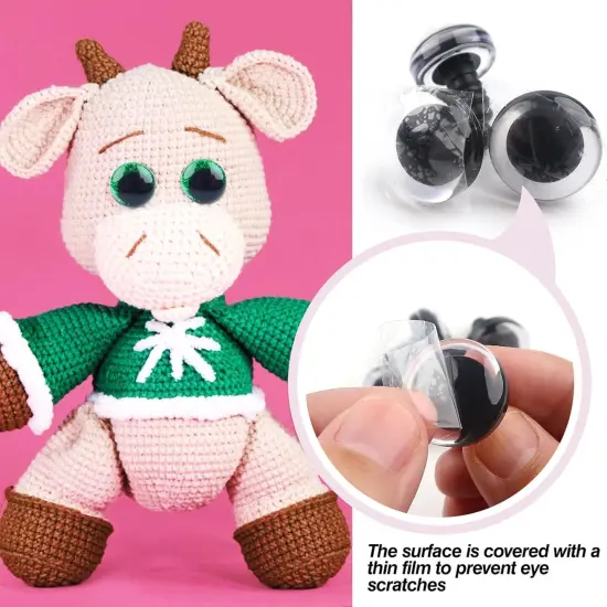 48 Set Glitter Plastic Safety Eyes for Amigurumis 16mm 18mm 25mm {3}