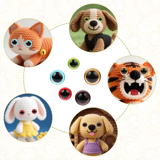 40pcs Safety Eyes for Amigurumi with Washers 18/20/24/30mm {2}