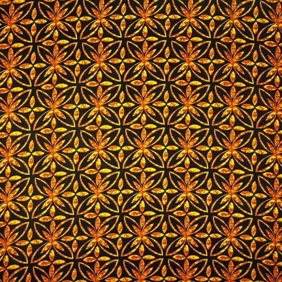 1 Yard Alluring Watercolor Blossoms Rayon Poplin Fabric 100% Polyester, 45" Wide Orange {2}