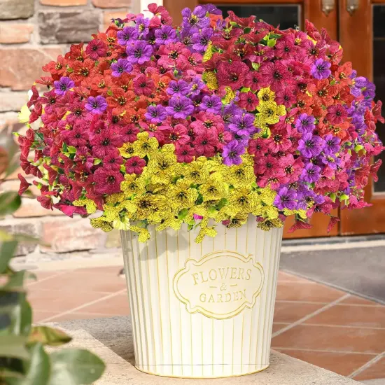 Artificial Fall Flowers for Outdoors -10 PCS {2}