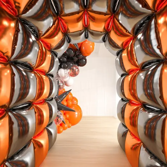 25pcs Black and Orange Foil Square Balloon(Black & Orange) {5}