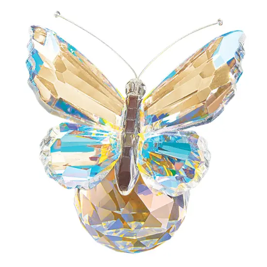Collections Etc Opalescent Crystal Glass Faceted Butterfly Tabletop Figurine {2}